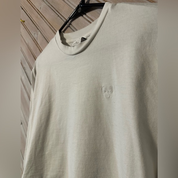 TNA Bright White Long Sleeve Cropped Shirt Embroidered Logo Basic - Picture 4 of 7